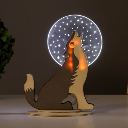 Lamp 3D nightlight "Wolf" LED USB 15x7x18.5 cm Risalux-2