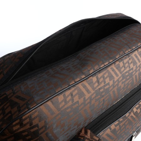 Road bag with lightning, external pocket, long belt, brown color-2