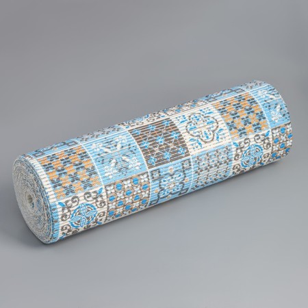 Bathroom mat “Transfiguration”, width 80 cm, roll 15 m, color orange-blue-3