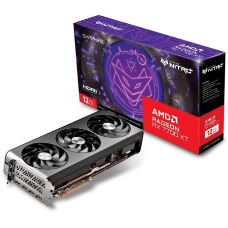 The Sapphire PCI-E 4.0 11335-02-20G NITRO+ RX 7700 XT Gaming OC AMD Radeon RX 7700XT 102933-5