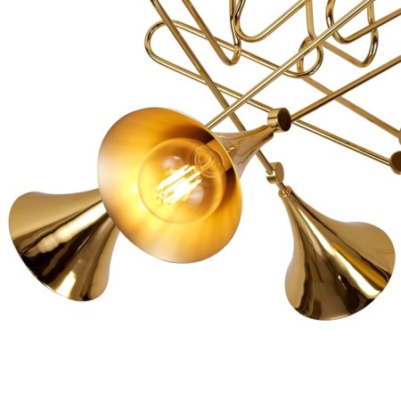 Suspended chandelier Mantra Jazz, E27, 5x20W, 600 mm, gold color-1