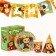 A set of paper utensils, on 6 people "Happy Birthday", Cheburashka