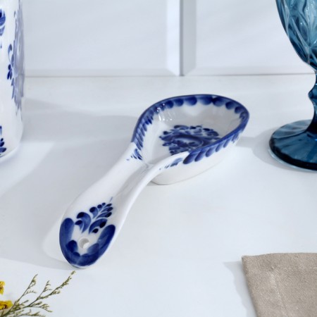 Claus - spoon "Flower", 6x23.5 cm, gzhel-2