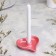 Silence "Heart" from gypsum, 14x2.5cm, pink
