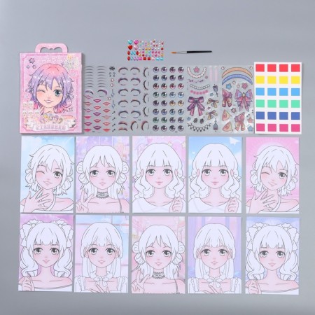Stickers for creativity "The most beautiful" lilac set 17 sheets 21x16 cm-1