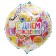 Foil ball 18 "Happy Birthday", bright stickers, circle, with a substrate
