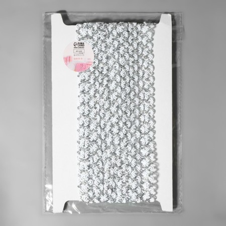 Decorative braid, 10 mm, 10 ± 1 m, white/silver color-2