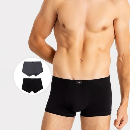 Set of men's panties boxers (2 pcs), black color/graphite, size 50 (l)
