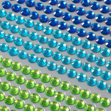 Stick plastic rhinestones "Rainbow 8 colors" d = 0.6 cm 32x10.5 cm-2