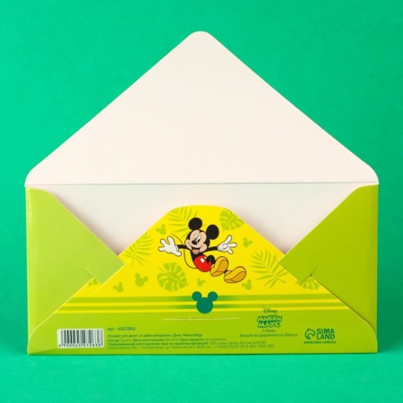 Money envelope, 16.5x8 cm "Happy Birthday!", Mickey Mouse-4