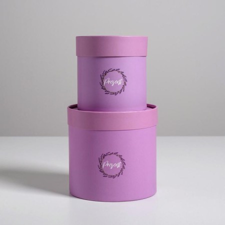 A set of boxes of thin cardboard 2 in 1, gift packaging, Lavender, 12 x 12, 15 x 15 cm-2