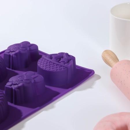 Baking uniform “Easter”, silicone, 29 × 17 cm, 8 cells (6.5 × 5.2 cm), mixing color-2
