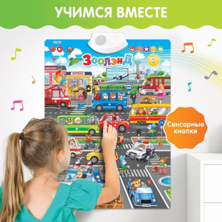 Talking electronic poster "ZOOLEND", works from batteries-1