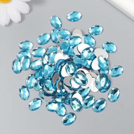 Decor for creativity Plastic "Rhil of oval. Blue water" set of 150 pcs 1x1.4 cm-2