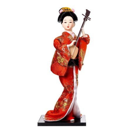 Collectible doll "Geisha with a musical instrument" 32x12.5x12.5 cm-5