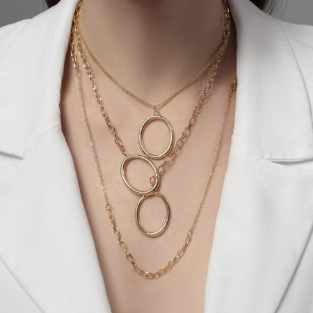 Piece "chain" oval, color gold, 50 cm-2