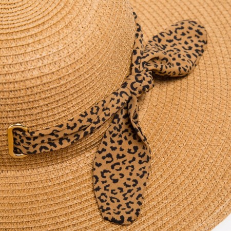 Women's hat minku "leopard" Beige color, rr 56-58-5