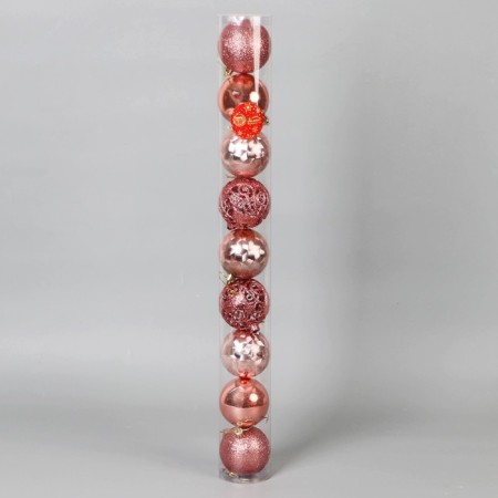 Set of balls plastic D-7 cm, 9 pcs "Camilla" pink-1