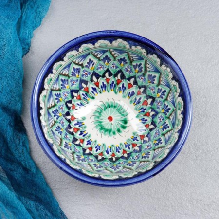 Rishtan ceramics "Patterns", 18 cm, big, mix-10