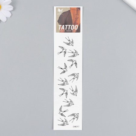 Tattoo on the body black "swallows" 20.8x4.7 cm