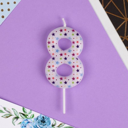 Candle for the cake, number "8", 5.5 x 8 cm.-2