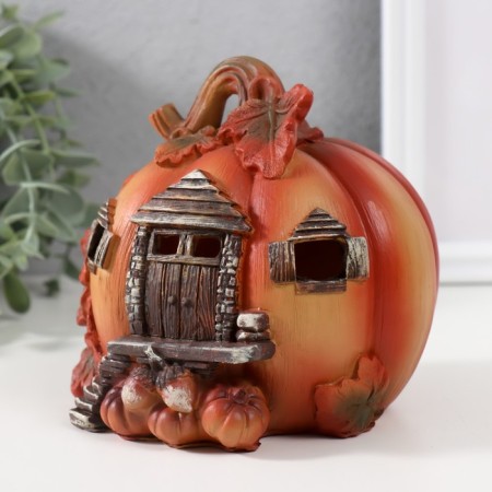 Souvenir Polystone Light "Pumpkin House" 13x12.5x12.5 cm-3