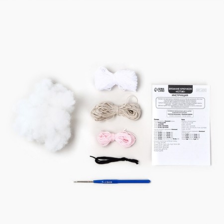 Crochet kit. Amigurumi: DIY soft toy "cat", 8 cm-3