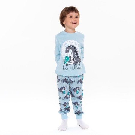 Pajamas for a boy, blue color, height 122 cm-2