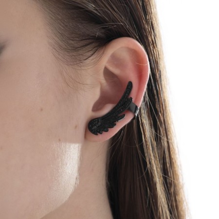 Earring "Kaff" Wings Angel Black Color-3