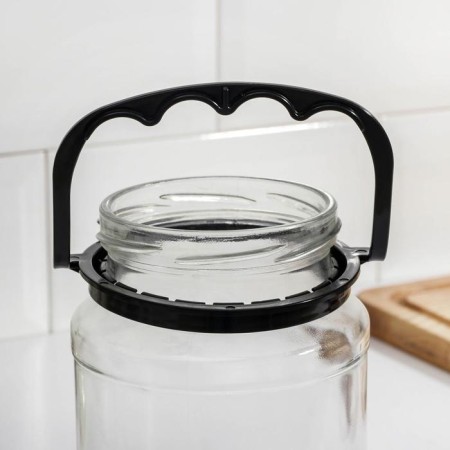 Handle for glass jars, d = 82 mm, black color-5
