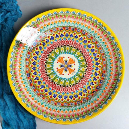 Largan Rishtan ceramics "Patterns", 42 cm, yellow-1