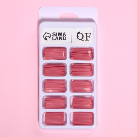 Patch nails, 100 pcs, in a container, pink color-8