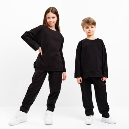 Kidsa (sweatshirt, trousers) minku color black, height 146 cm