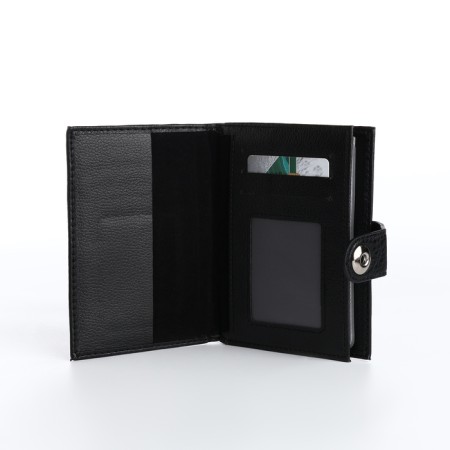Cover for car documents and passports on a magnet, black color-5