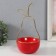 Souvenir ceramics, metal stand "pear" red with gold 13x13x25.5 cm