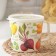 A circle container with a lid, 750 ml, 13.7 × 11.2 × 10.5 cm, decor, light-beige color