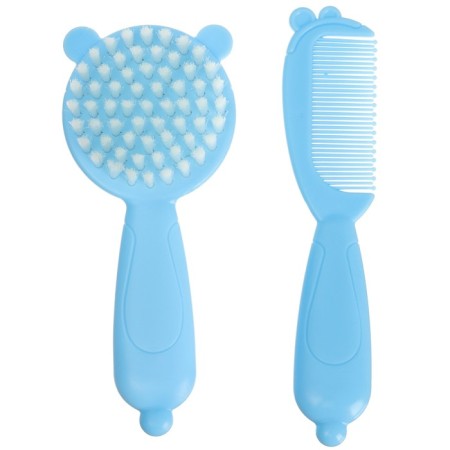 Hair care kit: comb and brush "Bear", blue color-1