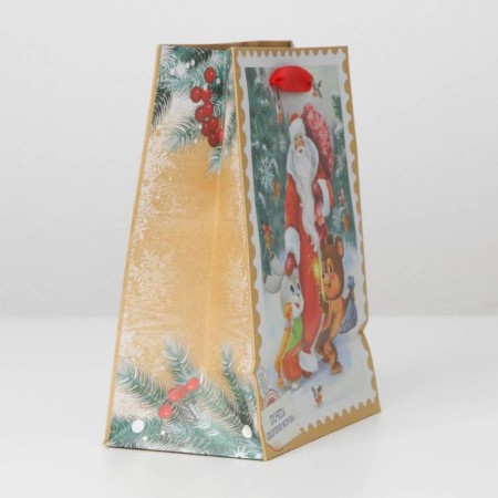Craft vertical “Grandfather Frost and animals”, MS 18 x 23 x 10 cm, New Year-3