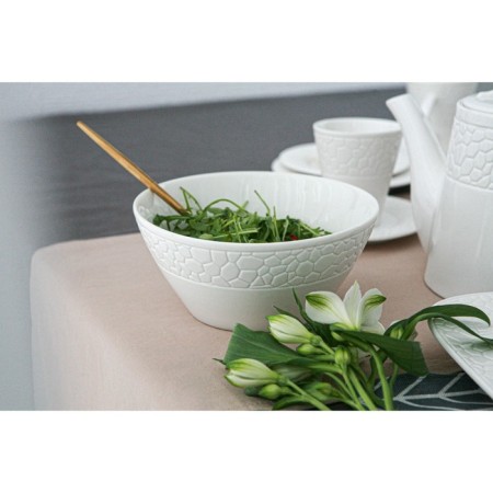 Porcelain salad Magistro Rodos, 1.4 l, 20 × 9 cm, white color-5