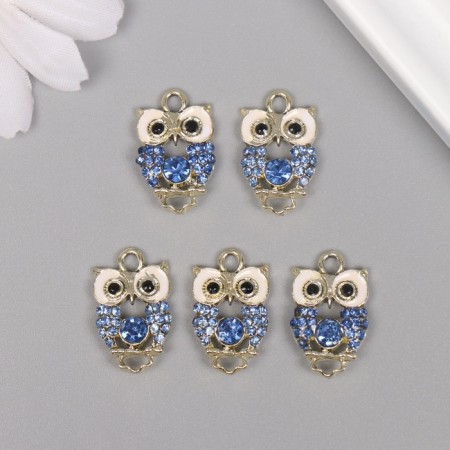 Decor for creativity metal, rhinestones "owl" gold 2.1x3x0.4 cm-2