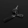 Key keychain, loop leather PU with carbine, skin PU black