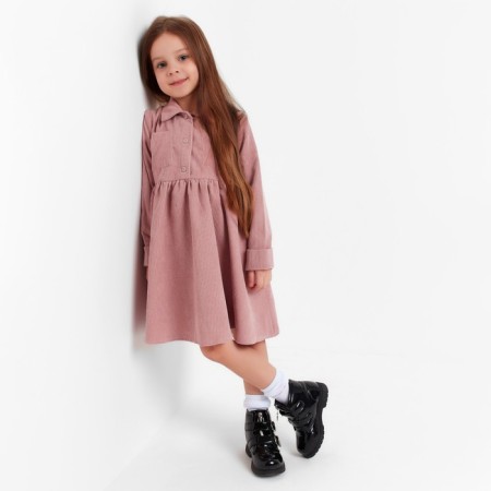 Платье детское KAFTAN "Velvet", р. 30 (98-104), пыльно-розовый-3