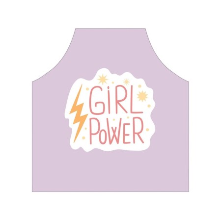 Apron of a kitchen with a photo print "Girl Power", adjustable, size OS-2