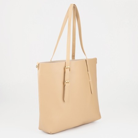 Zipper bag with lightning, beige color-1