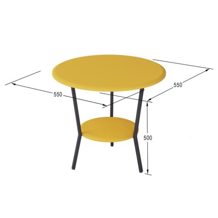 Journal table "Shot", 550 × 550 × 500 mm, yellow color-2