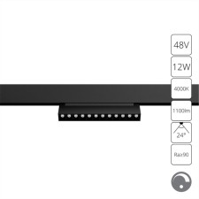 Магнитный трековый светильник Arte Lamp Linea 0.1-10V A4686PL-1BK, LED, 12 Вт, 2.2х21.9х10.8 см, 1100 Лм, чёрный