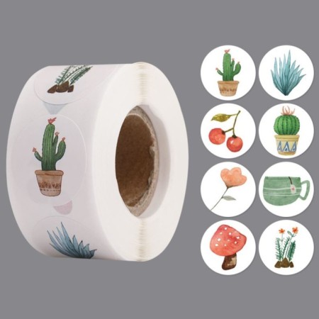 Stick Paper "Watercolor drawings" d = 2.5 cm 500 pcs in a roll 3x6.5x6.5 cm