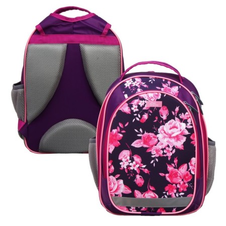 School backpack, 37 x 27 x 16 cm, ergonomic back, calligrata b "Flowers", lilac-5
