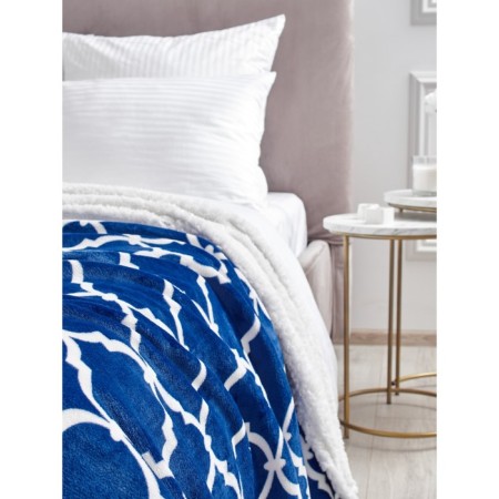 Venice blanket, size 150x200 cm, monogram, blue-2
