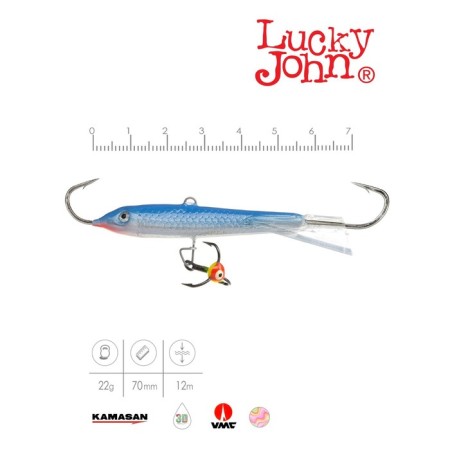 Balancir Lucky John Classic 7 + tee, 7 cm, color 15h blister-1